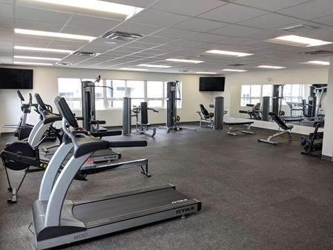 Interior - wide shot of fitness centre