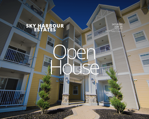 A building with the words "Open House" in the foreground.