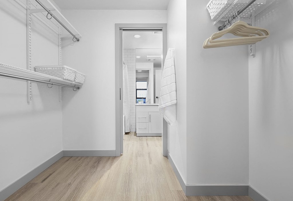 walk-in closet at Raymond Block, Edmonton Alberta T6E 3R7