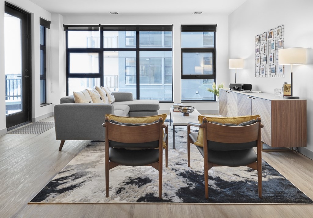 Modern Living Room at Raymond Block, Edmonton, AB