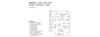 2 Bedroom, 2 Bathroom + Den