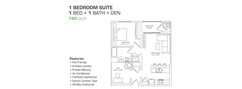 1 Bedroom, 1 Bathroom + Den