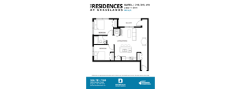 a floor plan of a bedroom apartment with a bathroom and a living room