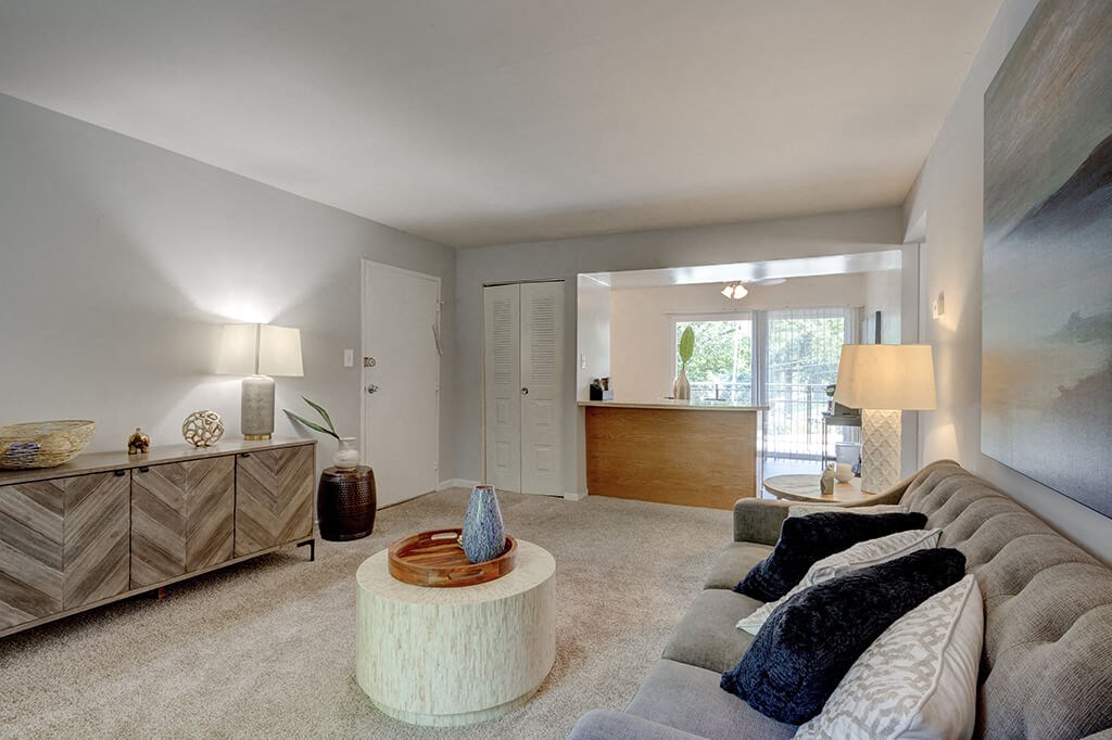 Living Room With Kitchen at Oaks at Oxon Hill, Maryland