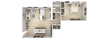 1A Floor Plan at Flats of Forestville, Forestville, 20747
