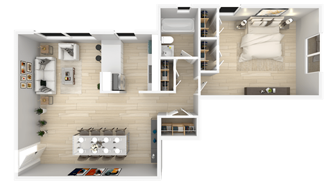 1A Floor Plan at Flats of Forestville, Forestville, 20747