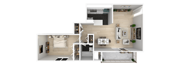 One Bedroom Floor Plan at Admiral Place, Suitland-Silver Hill