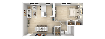 1C Floor Plan at Flats of Forestville, Forestville, MD, 20747