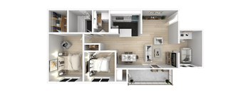 2 Bed 1 Bath Den Floor Plan at Admiral Place, Suitland-Silver Hill, MD