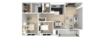 1 Bedroom 1 Bath Floor Plan at Admiral Place, Suitland-Silver Hill, MD, 20746