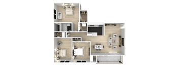 3 Bedroom 1.5 Bathroom Floor Plan at Admiral Place, Suitland-Silver Hill, 20746