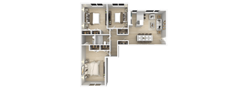 3B Floor Plan at Flats of Forestville, Forestville