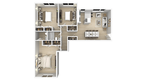 3B Floor Plan at Flats of Forestville, Forestville