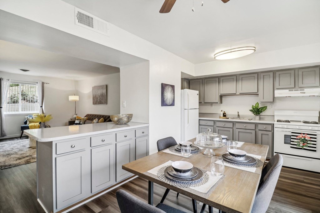 a view of a dining room with smoke coming out of the ceiling at Oaks at Oxon Hill, Oxon Hill, Maryland