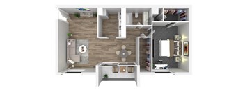 1 bed 1 bathroom floor planat Andrews Ridge Apartments, Maryland