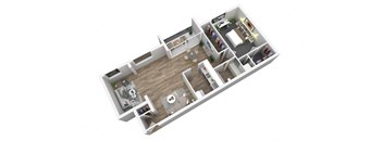 1 bed 1 bathroom floor plan Cat Andrews Ridge Apartments, Suitland, MD