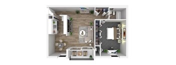 1 bed 1 bath floorplan at Andrews ridge