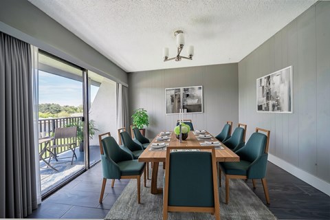 A dining room in West Palm Beach Florida Townhouse
