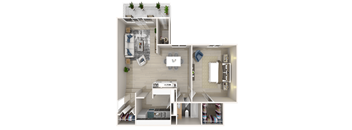 a floor plan of a two bedroom apartment with a kitchen and living roomat The Glendale Residence Apartments, Lanham, 20706