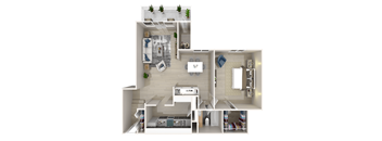 a floor plan of a two bedroom apartment with a kitchen and living roomat The Glendale Residence Apartments, Lanham