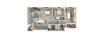 a floor plan of a one bedroom apartment at The Glendale Residence, Maryland, 20706