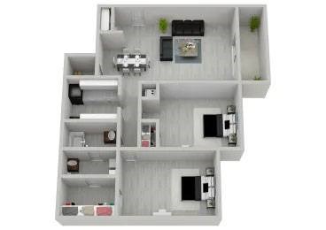 2 bed 2 bath 2 bed 2 bath at The Onyx Hoover Apartments, Hoover, AL