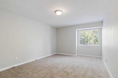 A room with a carpeted floor and a window at The Onyx Hoover Apartments, Hoover