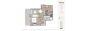a floor plan of a house with a bedroom and a living room