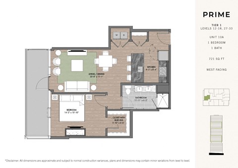 a floor plan of a house with a bedroom and a living room