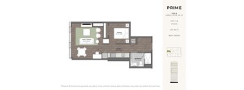 a floor plan of a house with a bedroom and a living room