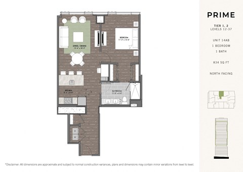 a floor plan of a bedroom apartment
