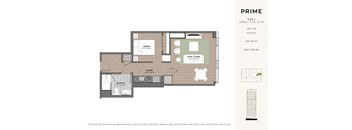 a floor plan of a house with a bedroom and a living room