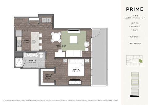 a floor plan of a bedroom apartment