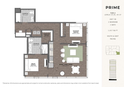 a floor plan of a bedroom apartment
