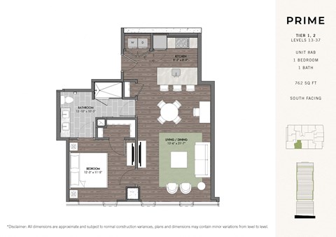 a floor plan of a bedroom apartment