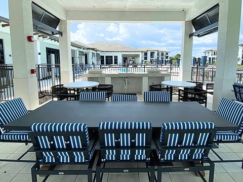 Outdoor Shaded Patio at The Orchard at Portofino Vineyards, Fort Myers Florida