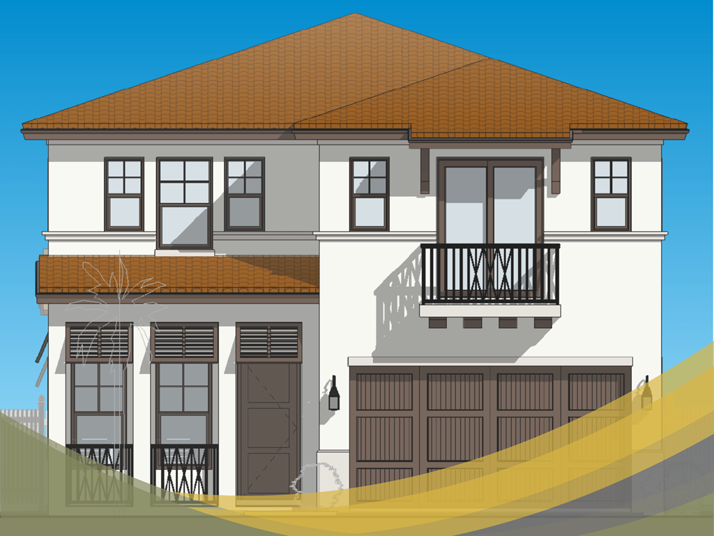 a house with a garage and a roof