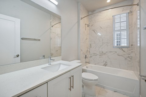 a bathroom with a sink and a toilet and a shower