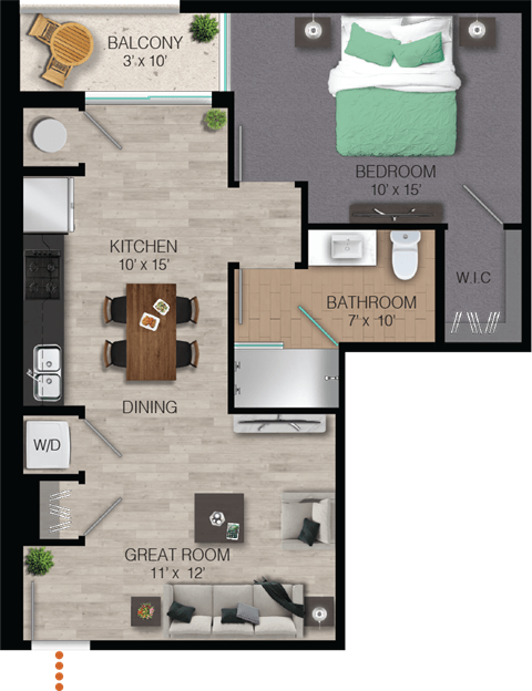A3 Floor Plan at Quantum Apartments, Florida