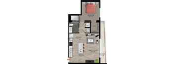 A5 Floor Plan at Quantum Apartments, Fort Lauderdale, FL, 33304