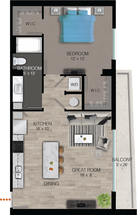 A5.1 Floor Plan at Quantum Apartments, Florida, 33304