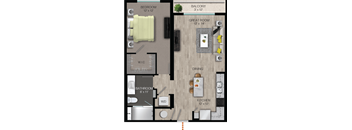 A6 Floor Plan at Quantum Apartments, Fort Lauderdale, FL