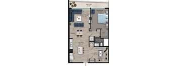 A7 Floor Plan at Quantum Apartments, Fort Lauderdale, 33304