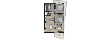 B2 Floor Plan at Quantum Apartments, Fort Lauderdale