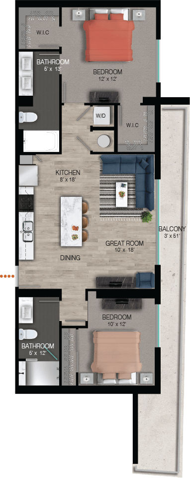 B3 Floor Plan at Quantum Apartments, Florida