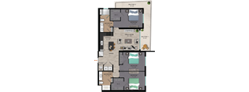 C2 Floor Plan at Quantum Apartments, Fort Lauderdale, FL, 33304