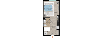 S1 Floor Plan at Quantum Apartments, Fort Lauderdale, 33304