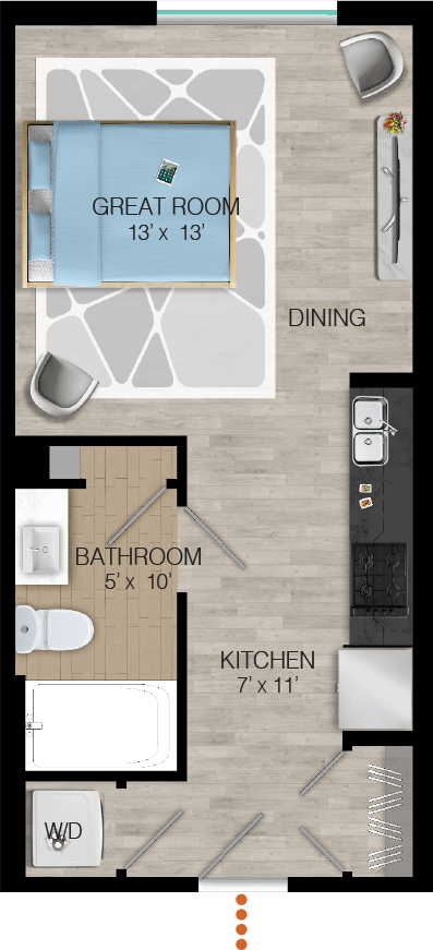 S1 Floor Plan at Quantum Apartments, Fort Lauderdale, 33304