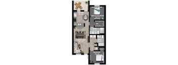 Breeze Floor Plan at Playa Apartments, Key Largo