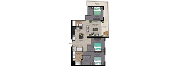 Floor Plan C1 at Quantum Apartments, Florida